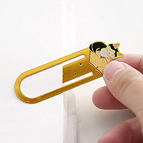 Starte 12Pcs Funny Cute Cat Theme Metal Bookmark for Cat Lovers Book Marker Lovely School Office Supplies for Kids - Image 4