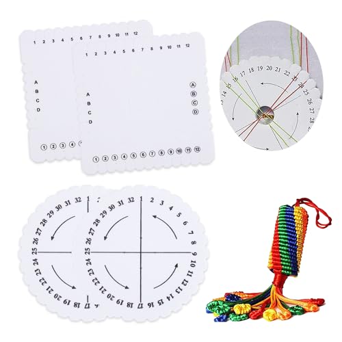 Comidox 4Pcs Kumihimo Disk Braiding Wheel Lightweight & Convenient Friendship Bracelet Disc Square & Round Kumihimo Supplies for Beading & Bracelet Weaving Kit DIY - Image 1