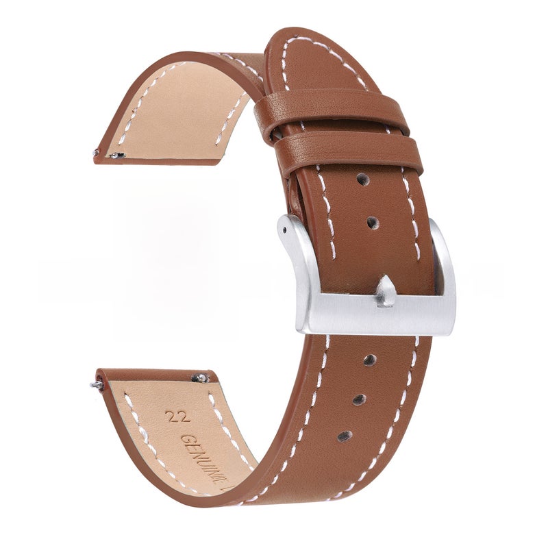Generic Quick Release Leather Strap for Gear S3 Dark brown
