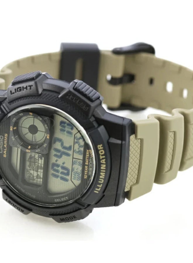 كاسيو ساعة كاسيو الرقمية AE-1000W-5AVDF - بطارية تدوم 10 سنوات - مقاومة للماء حتى عمق 100 متر - التوقيت العالمي - 31 منطقة - شاشة عرض تناظرية LC - ساعة إيقاف - عد تنازلي - هيكل من الراتنج - لمسة رمادية زرقاء - Image 2