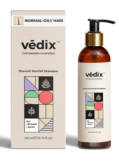 Vedix Dhavath Hairfall Shampoo  For Normal Oily Hair  Made With With Aloe Vera Bhringraj Quinoa   200ml