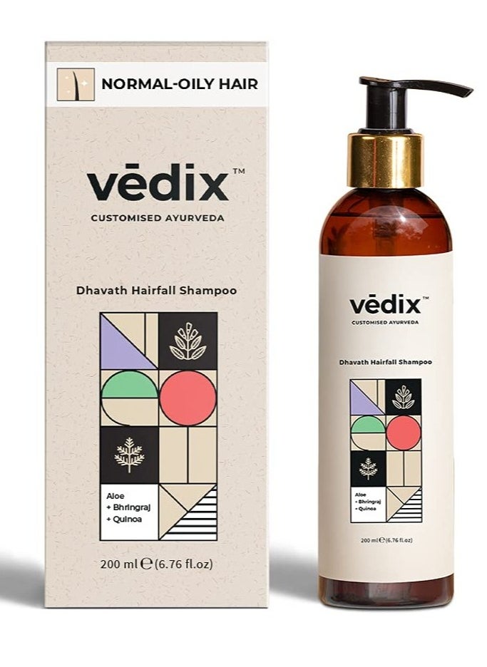 Vedix Dhavath Hairfall Shampoo  For Normal Oily Hair  Made With With Aloe Vera Bhringraj Quinoa   200ml