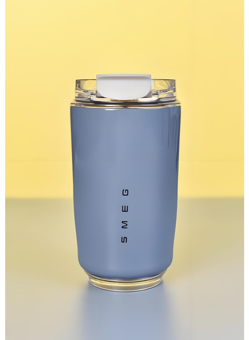 سميج كوب قهوة للسفر، كوب مشروبات معزول بغطاء مانع للتسرب، كوب قهوة طويل الأمد مع غطاء، كوب قهوة معزول رمادي للسفر - Image 2