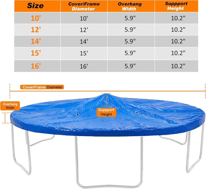 Exacme Premium Trampoline Weather Cover, 12 Foot Trampoline Winter Covers Snow Sun Shade Protection Accessory, R12B - Image 2