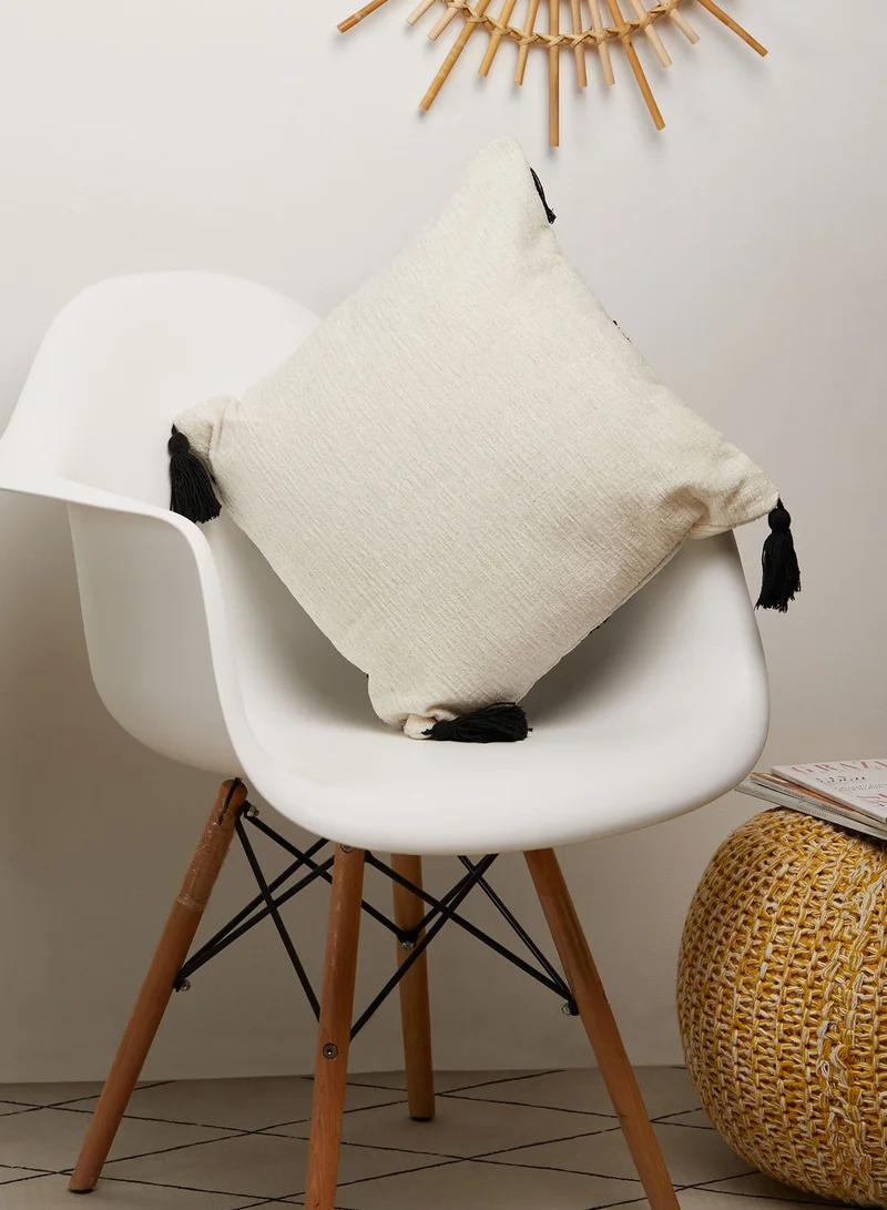 AURORA Tassel Pom Pom Cushion With Insert 45X45Cm