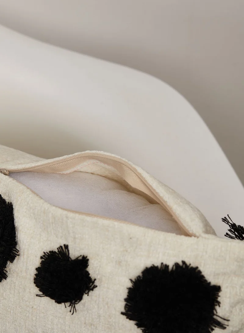 AURORA Tassel Pom Pom Cushion With Insert 45X45Cm