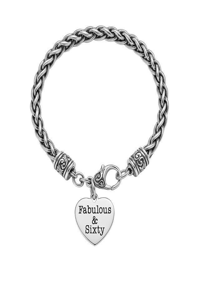 Infinity Collection 60th Birthday Charm Bracelet, Fabulous & Sixty Birthday Gifts for Women, 60th Birthday Gift Ideas - Image 1