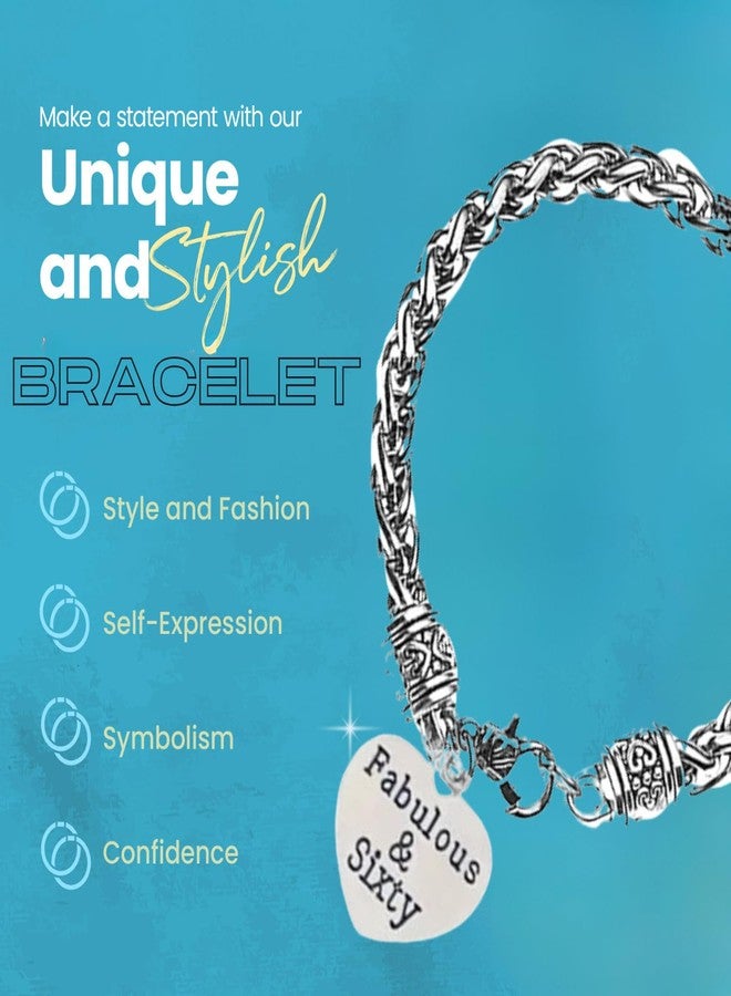 Infinity Collection 60th Birthday Charm Bracelet, Fabulous & Sixty Birthday Gifts for Women, 60th Birthday Gift Ideas - Image 2