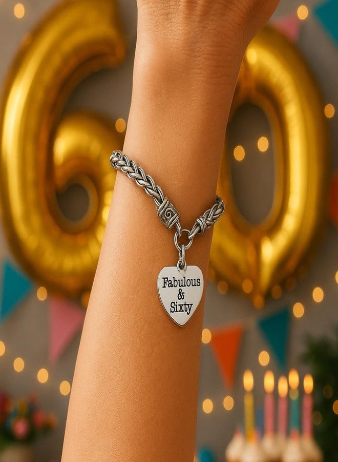 Infinity Collection 60th Birthday Charm Bracelet, Fabulous & Sixty Birthday Gifts for Women, 60th Birthday Gift Ideas - Image 4