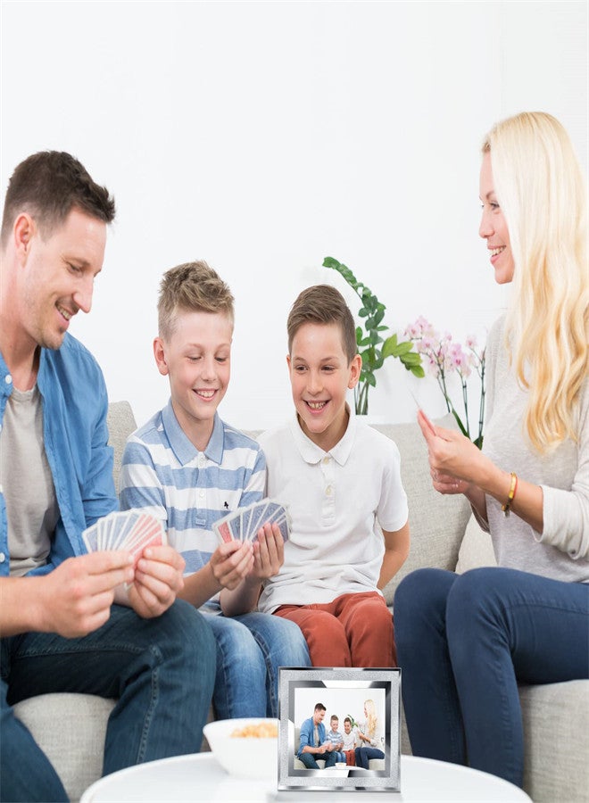 Excefore 8 Pcs 4 x 6 Glass Picture Frame Bulk Diamond Photo Holder Sparkling Crystal Silver Photo Frame for Tabletop Display Shelf Desk Home Bedroom Wedding Decor Gift - Image 1