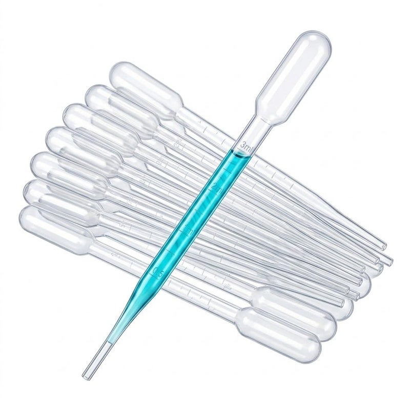 Plastic Dropper Pipettes 3ml Graduated Dropper Pipettes for Prospecting Liquid Transfer Lab (Pack of 50) - Image 1