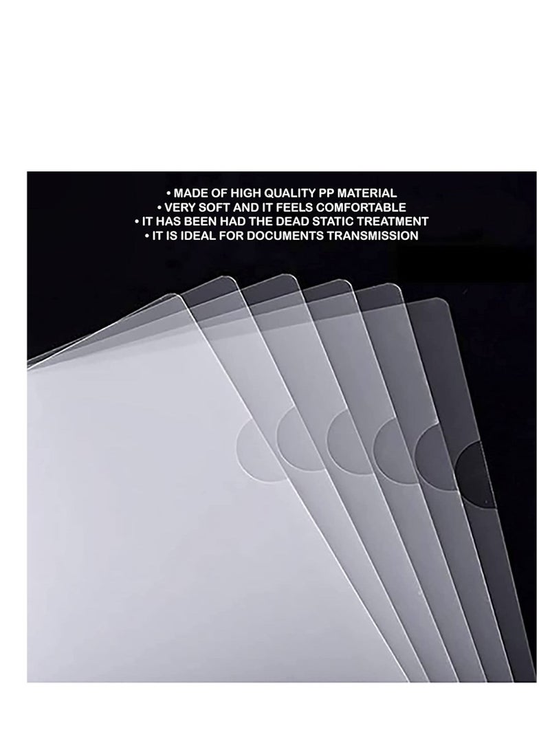 Facehub47 Pack of 50 Waterproof A4 L-Type Transparent Pockets Folder Which are Thicker Clear Pockets Perfect Folder Plastic or Document Covers For Office or School work - Image 4