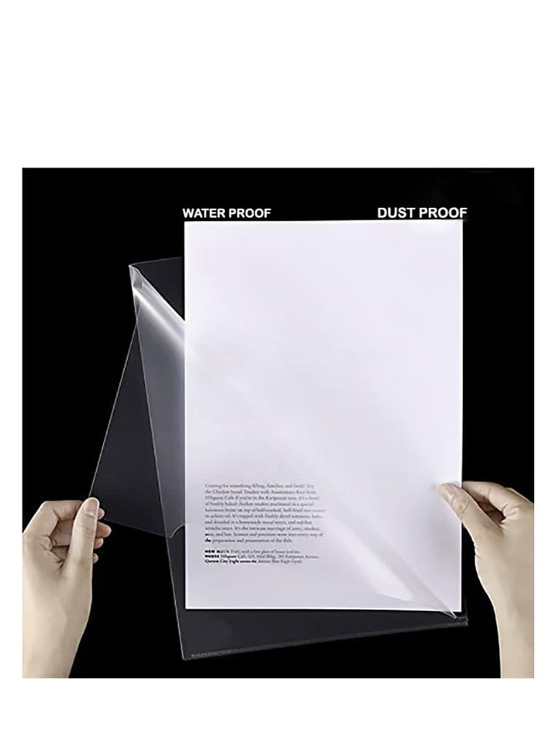 Facehub47 Pack of 50 Waterproof A4 L-Type Transparent Pockets Folder Which are Thicker Clear Pockets Perfect Folder Plastic or Document Covers For Office or School work - Image 3
