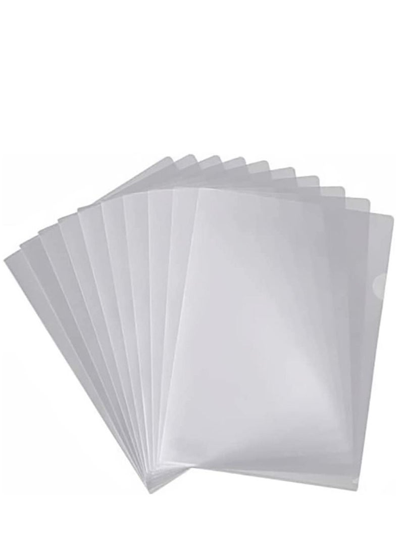 Facehub47 Pack of 50 Waterproof A4 L-Type Transparent Pockets Folder Which are Thicker Clear Pockets Perfect Folder Plastic or Document Covers For Office or School work - Image 1