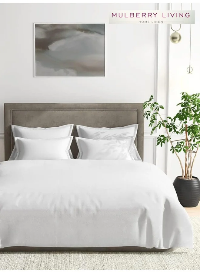MULBERRY LIVING 100% Cotton - 1000Tc Zipper Duvet Cover(90 X 108 Inch) - White