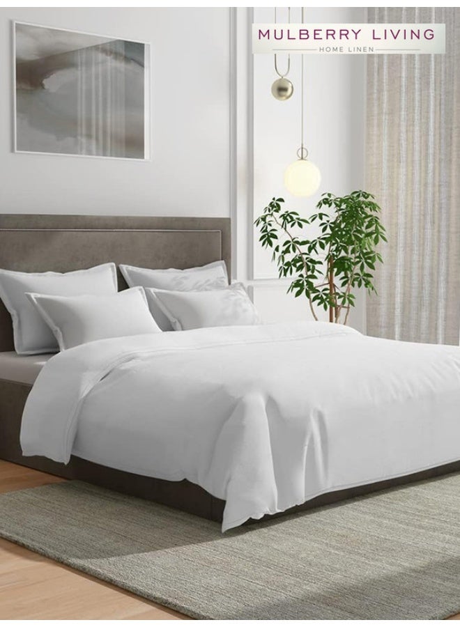 MULBERRY LIVING 100% Cotton - 1000Tc Zipper Duvet Cover(90 X 108 Inch) - White  - Image 2