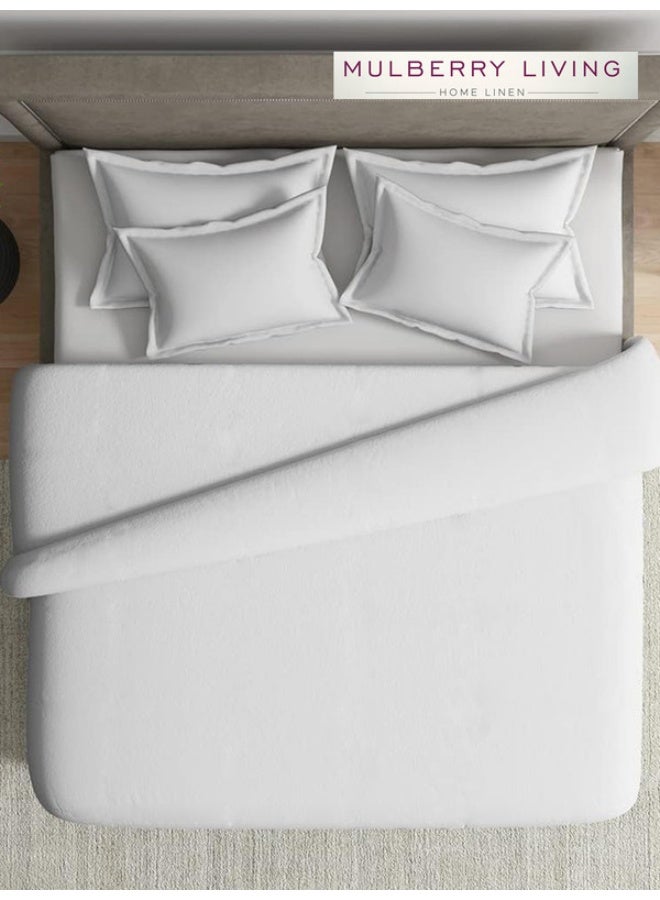 MULBERRY LIVING 100% Cotton - 1000Tc Zipper Duvet Cover(90 X 108 Inch) - White  - Image 3