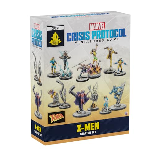 Asmodee Marvel Crisis Protocol XMen Roster Pack Miniatures Game Starter Set with 12 Figures Stat Tactic Cards Dice Tools Tokens Ages 14 2 Players 90 Min Playtime - Image 1