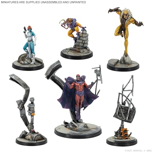 Asmodee Marvel Crisis Protocol XMen Roster Pack Miniatures Game Starter Set with 12 Figures Stat Tactic Cards Dice Tools Tokens Ages 14 2 Players 90 Min Playtime - Image 5