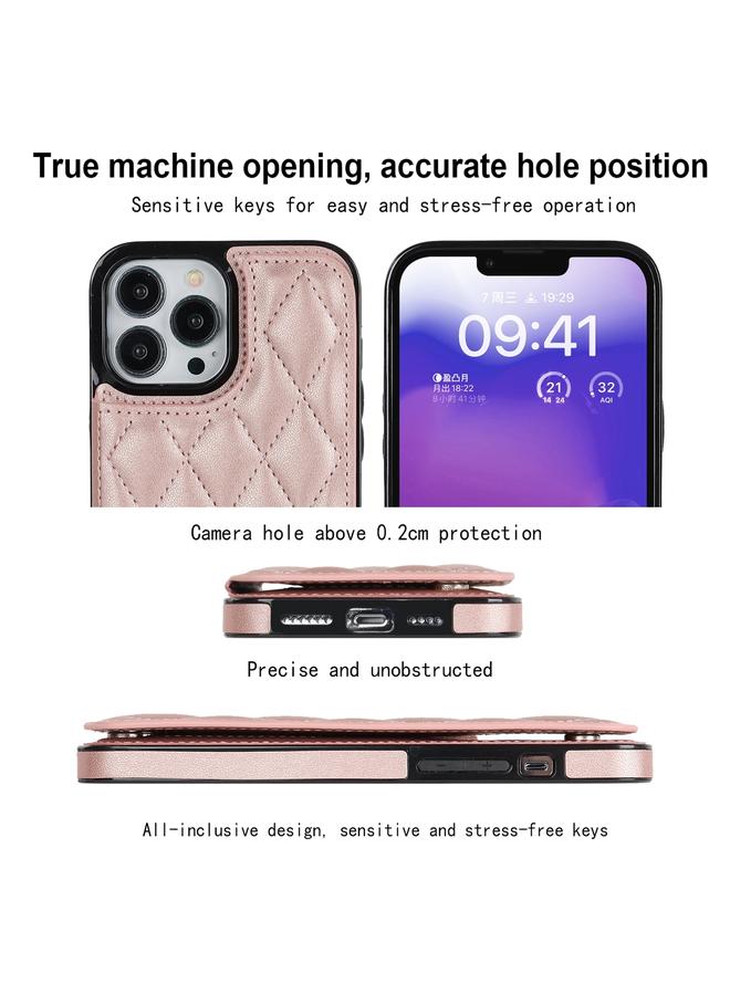 Zaboon Case For iPhone 13 Pro Double Buckle Rhombic PU Leather Phone Case - Image 2