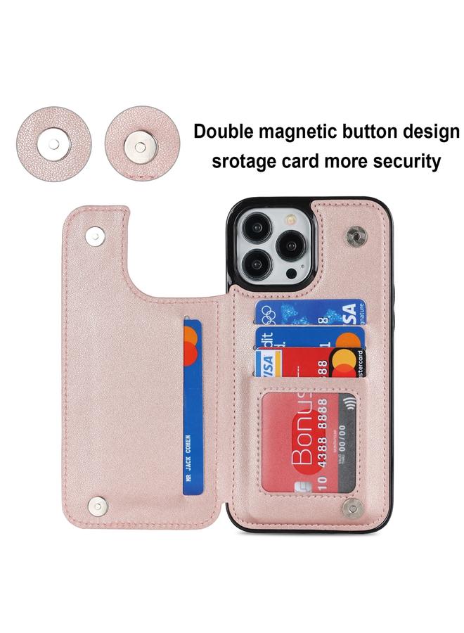 Zaboon Case For iPhone 13 Pro Double Buckle Rhombic PU Leather Phone Case - Image 3