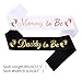 MUMUNN 2PCS Mommy To Be Daddy To Be Baby Shower Sash Baby Shower Party Gifts for New Mom Dad Gender Reveal Supplies Decorations Favors White Gold - Image 2