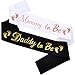 MUMUNN 2PCS Mommy To Be Daddy To Be Baby Shower Sash Baby Shower Party Gifts for New Mom Dad Gender Reveal Supplies Decorations Favors White Gold - Image 4