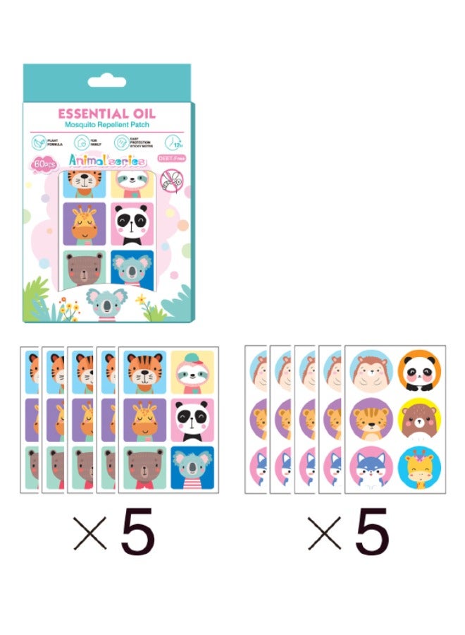 ملصقات طاردة للبعوض، عبوة من 3 قطع (180 قطعة) لاصقات طبيعية للأطفال والكبار، خالية من مادة DEET، ملصقات كرتونية مضادة للبعوض للتخييم في الهواء الطلق والمنزل والسفر وصيد الأسماك - Image 5