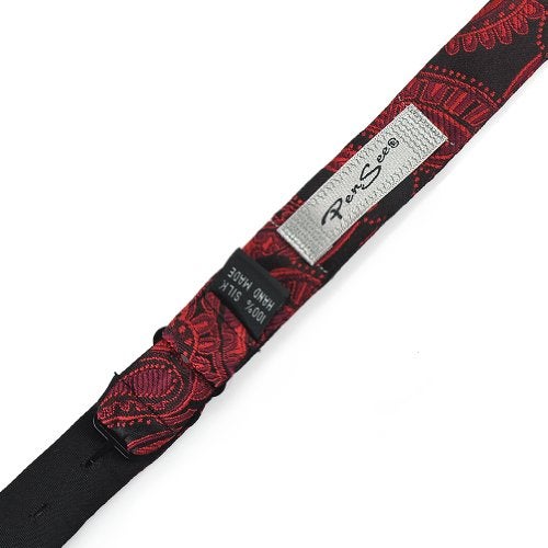 PenSee Mens Self Bow Tie Classic Paisley Woven Silk Bow Ties - Image 3