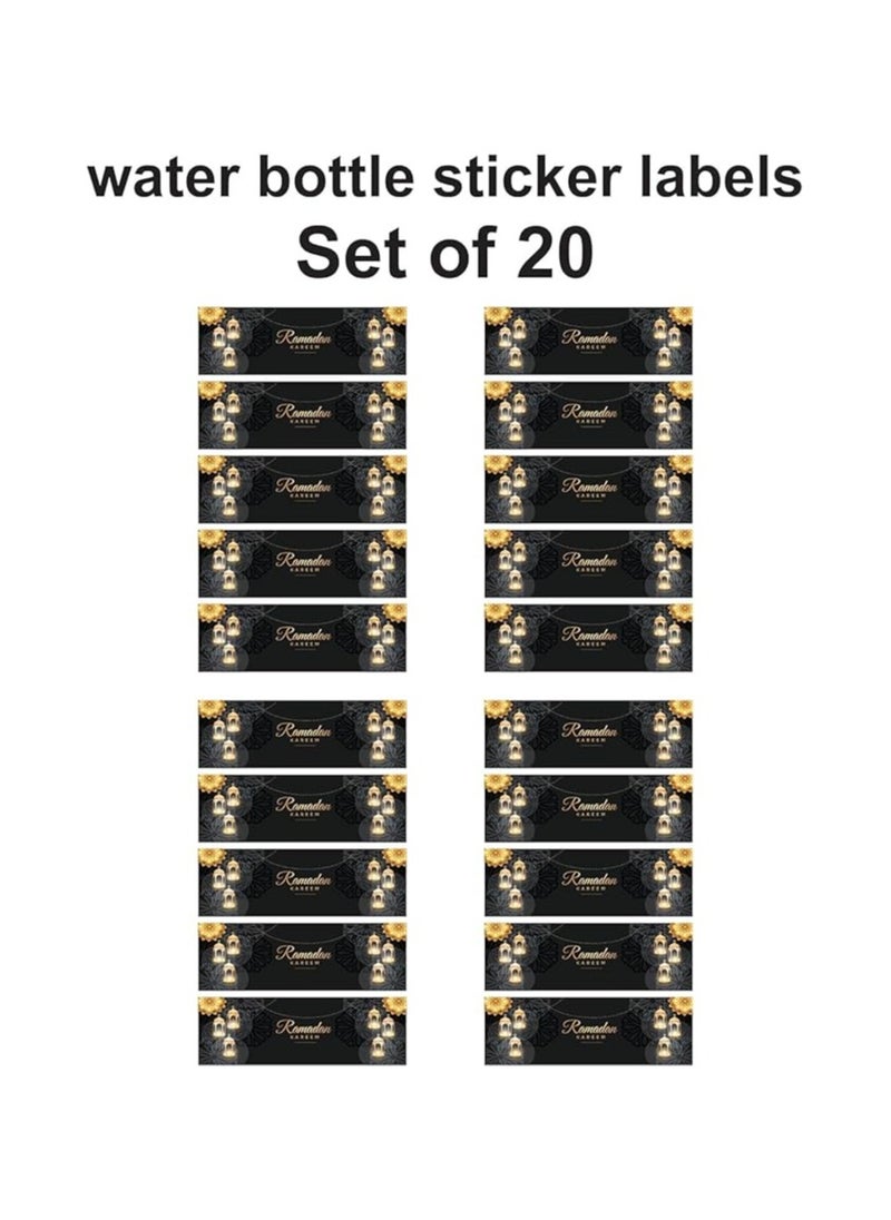 PRINTSHOP4ME - Ramadan Water Bottle Sticker Labels for Ramadan Party Decorations Supplies Set of 20 Pcs - Image 1