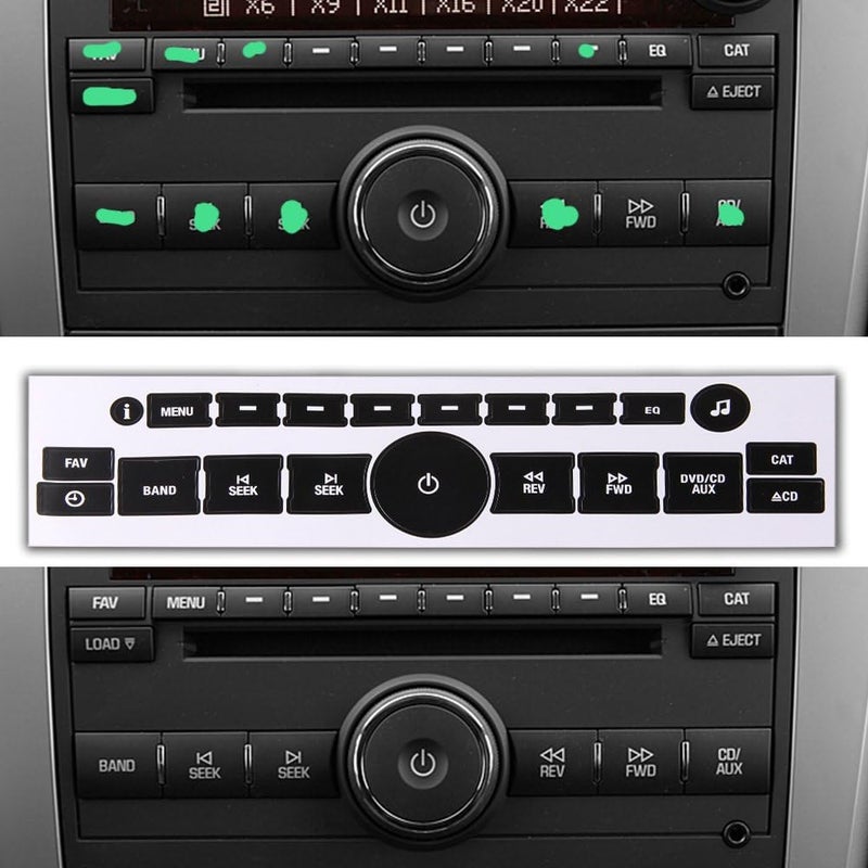 ROCCS 07-14 GM Vehicles Radio Dash Button Repair Kit Decal Fix Ruined Faded Audio Control Sticker Replacement for Denali Acadia Tahoe Silverado Escalade Buick Enclave - Image 4