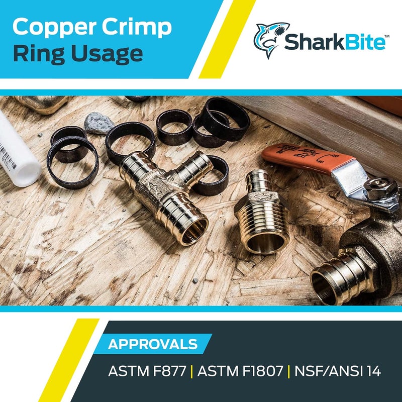 SharkBite PEX Pipe Crimp Ring 1/2 Inch - Pack of 100 Plumbing Fittings - Image 5