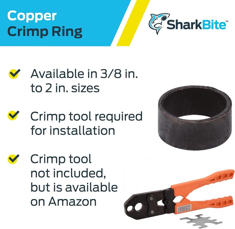 SharkBite PEX Pipe Crimp Ring 1/2 Inch - Pack of 100 Plumbing Fittings - Image 4