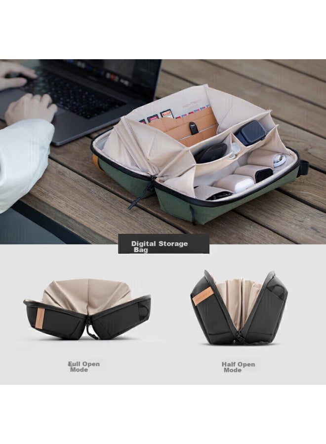 PGYTECH Pgytech Digital Storage Bag, Camera Photography Accessory Organizer, Memory Card Hard Drive Data Cable Power Bank Travel Storage Pouch, Handheld Portable Storage Bag (Tallgrass Green) - Image 3