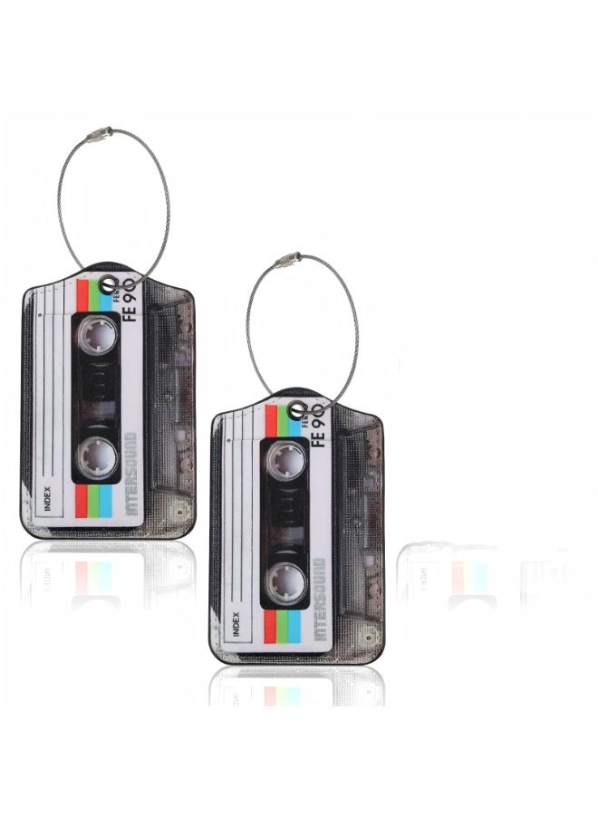 2Pcs Leather Luggage Tags Novelty Funny Baggage Tags for Suitcase Travel Men Women - Image 1