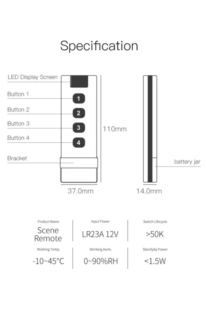 "مفتاح لاسلكي ذكي للمنزل (ZigBee) - لوحة تحكم محمولة 4 أزرار للتحكم في المشاهد الذكية - يعمل مع محور ZigBee - تحكم غير محدود في أجهزة المنزل الذكي - إصدار 2022 الجديد" - Image 5