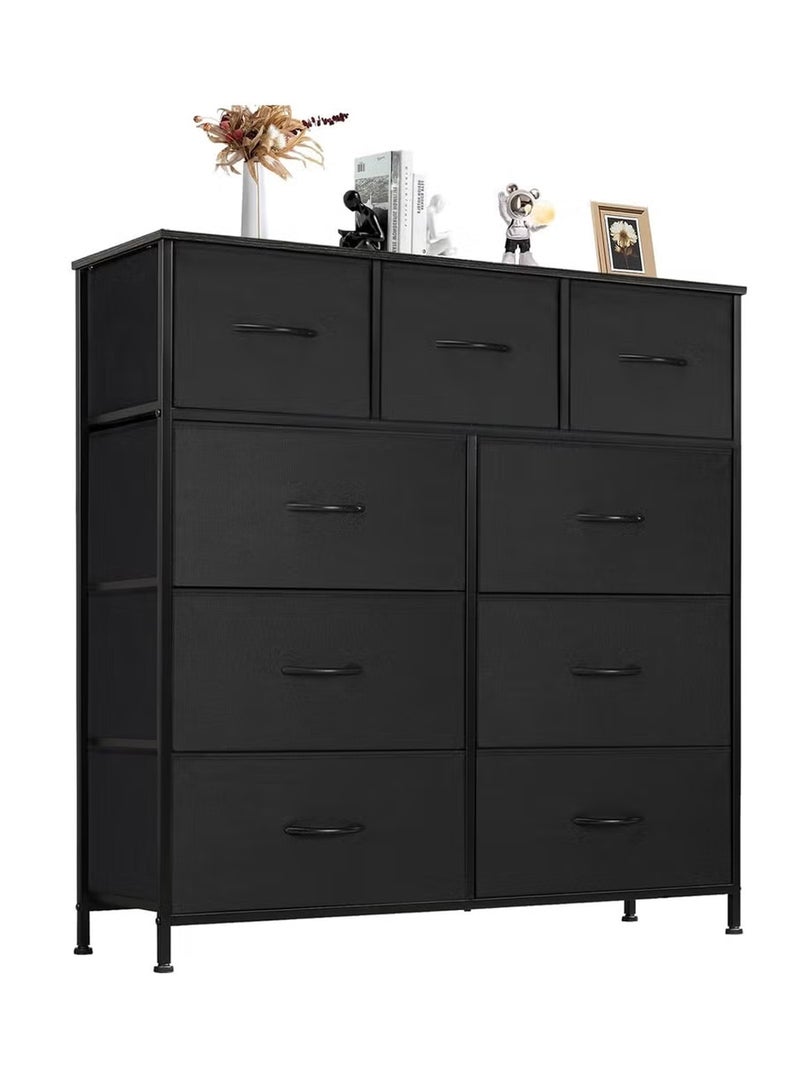 EzzySo Dresser with 9 Drawers Storage Tower Storage Cabinet Bedroom Dresser Wide Storage Chest with Easy Pull Handle  - Image 1
