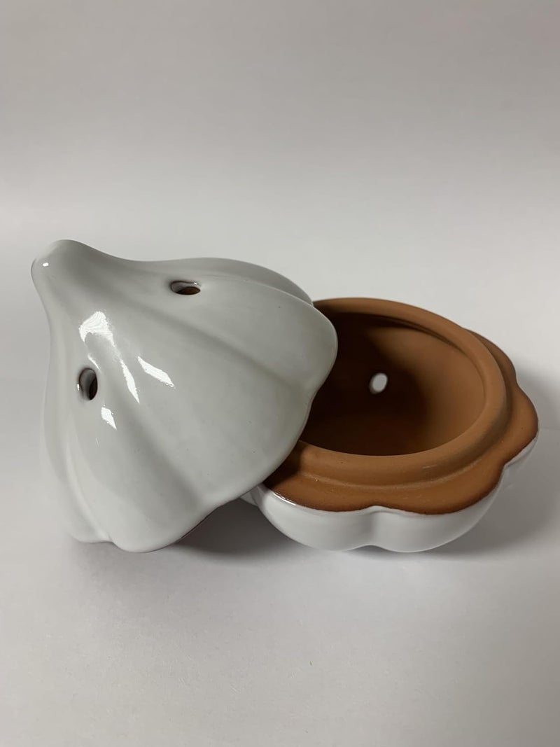 JBK Pottery Ceramic Garlic Keeper with Ventilation Holes – Keeps Garlic Fresh Longer, 4” x 3.5”, Stylish Glazed Ceramic Design, Dishwasher Safe, Compact Storage for Kitchen Counter - Image 2