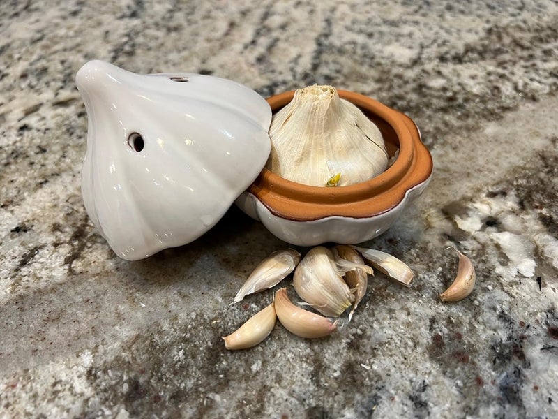 JBK Pottery Ceramic Garlic Keeper with Ventilation Holes – Keeps Garlic Fresh Longer, 4” x 3.5”, Stylish Glazed Ceramic Design, Dishwasher Safe, Compact Storage for Kitchen Counter - Image 4