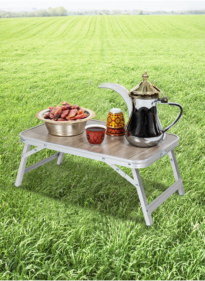 AL SANIDI Foldable Aluminum Table, Foldable Table for Outdoor and Home Gardens, Beige, Size 30*50 Cm  - Image 2