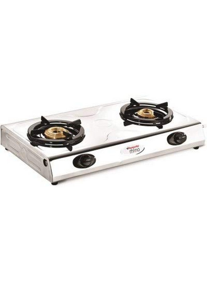 BUTTERFLY Butterfly LPG Rhino 2 Burner Stainless Steel Open Gas Stove (Multicolor) 
