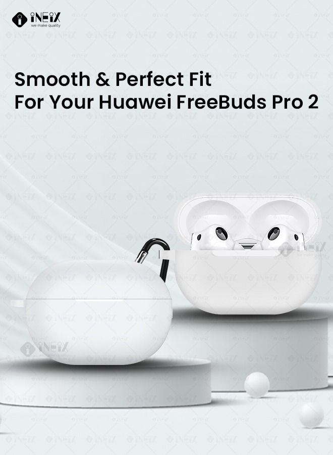 INEIX Silicone Case For Huawei Freebuds Pro 2-White  - Image 4
