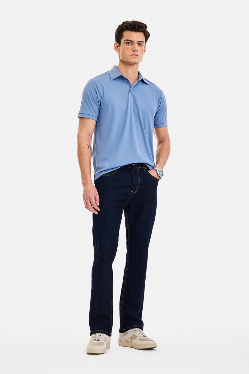 SNITCH Navy Blue Solid Straight Fit Casual Jeans - Image 5