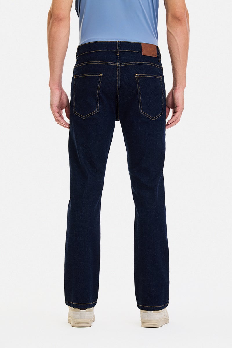 SNITCH Navy Blue Solid Straight Fit Casual Jeans - Image 4