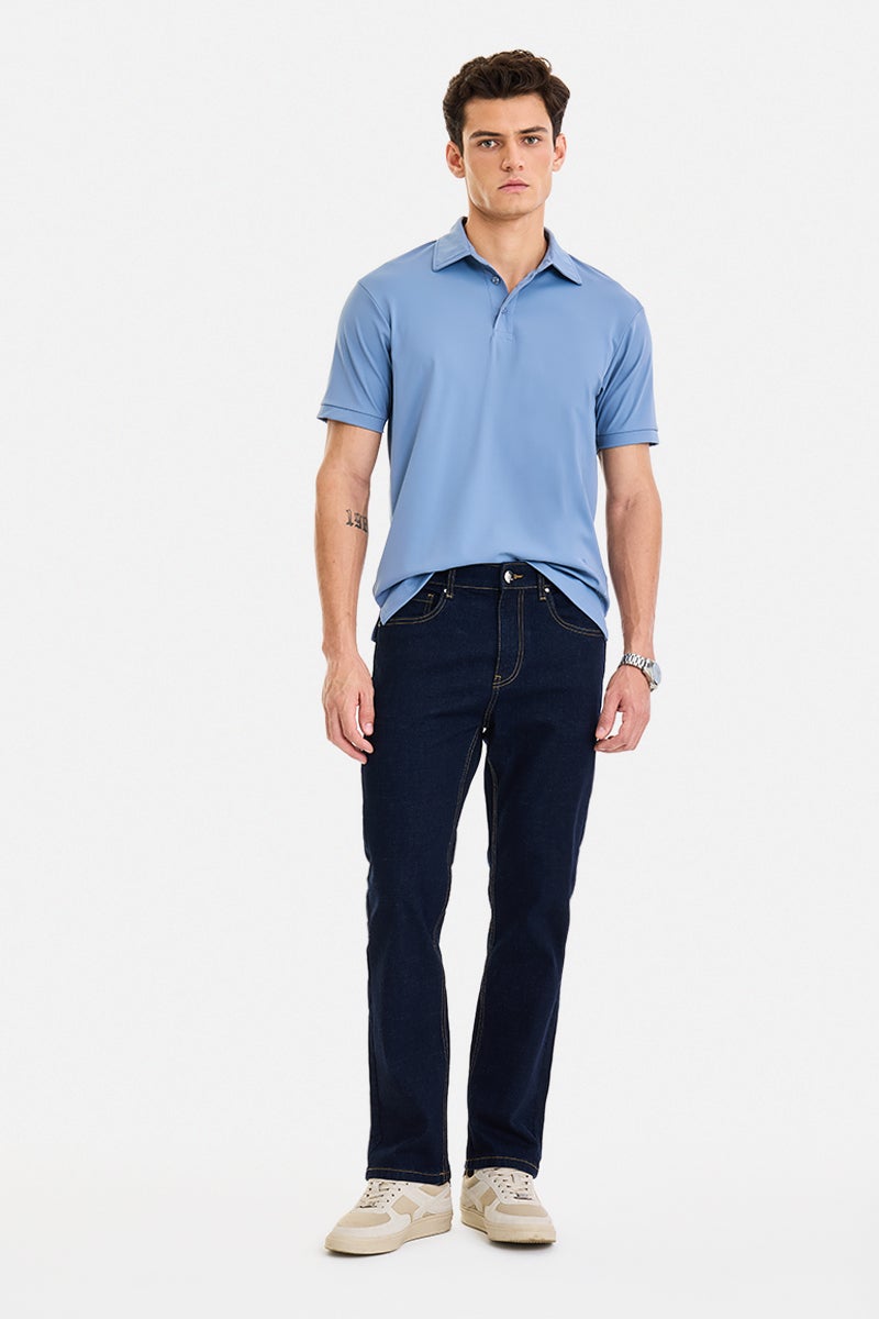 SNITCH Navy Blue Solid Straight Fit Casual Jeans - Image 2