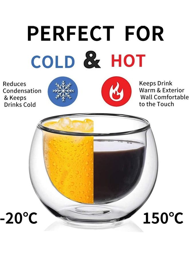 NIBEMINENT 2-Piece Double Walled Espresso Cups Clear - Image 3