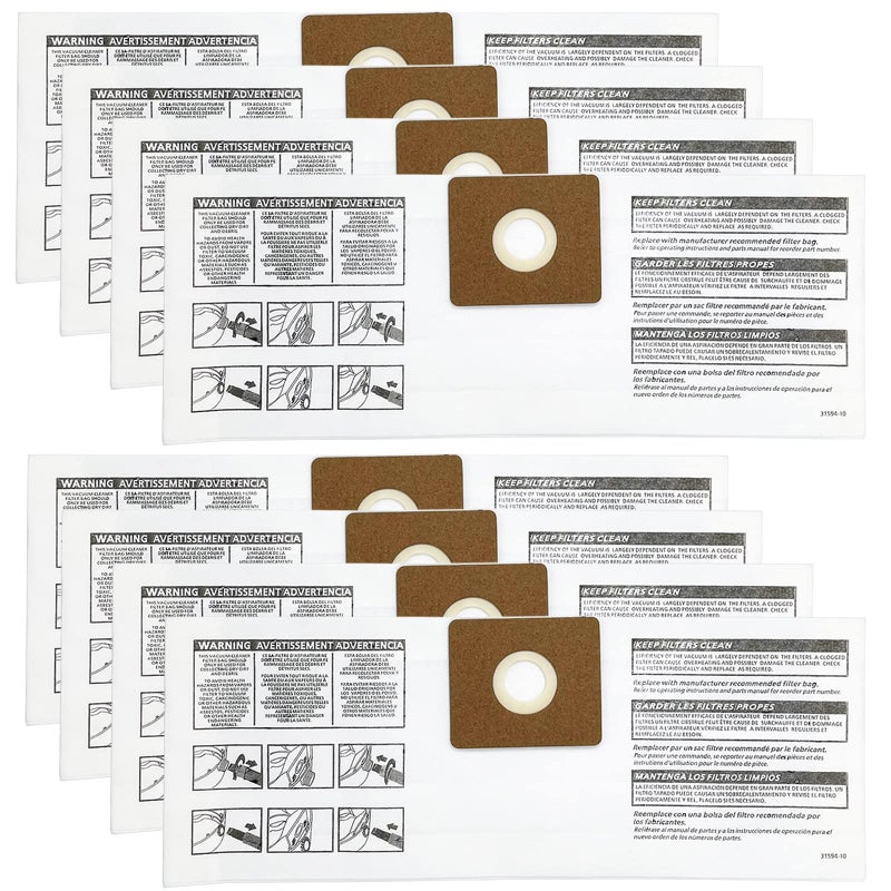 Zibopon 8 Pack 90668 Type B Filter Bags Compatible with Shop Vac 2-2.5 Gallon Wet/Dry Vacuum, All Around QAM70, Part# 90668/549712 9066833 - Image 1