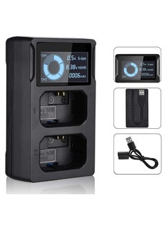 Dual Slot Battery Charger for Sony NP FW50 Batteries for Sony Alpha A6400, A6000, A6300, A6500, A5100, A7, A7II, A7RII, A7SII, A7S, A7S2, A7R, A7RII, A55, RX10 Camera Battery and More