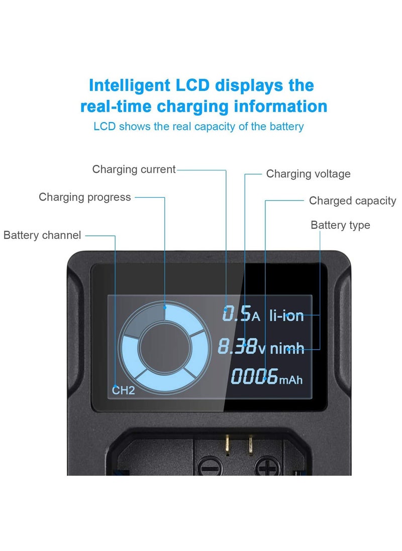 SYOSI - Dual Slot Battery Charger for Sony NP FW50 Batteries for Sony Alpha A6400, A6000, A6300, A6500, A5100, A7, A7II, A7RII, A7SII, A7S, A7S2, A7R, A7RII, A55, RX10 Camera Battery and More - Image 1