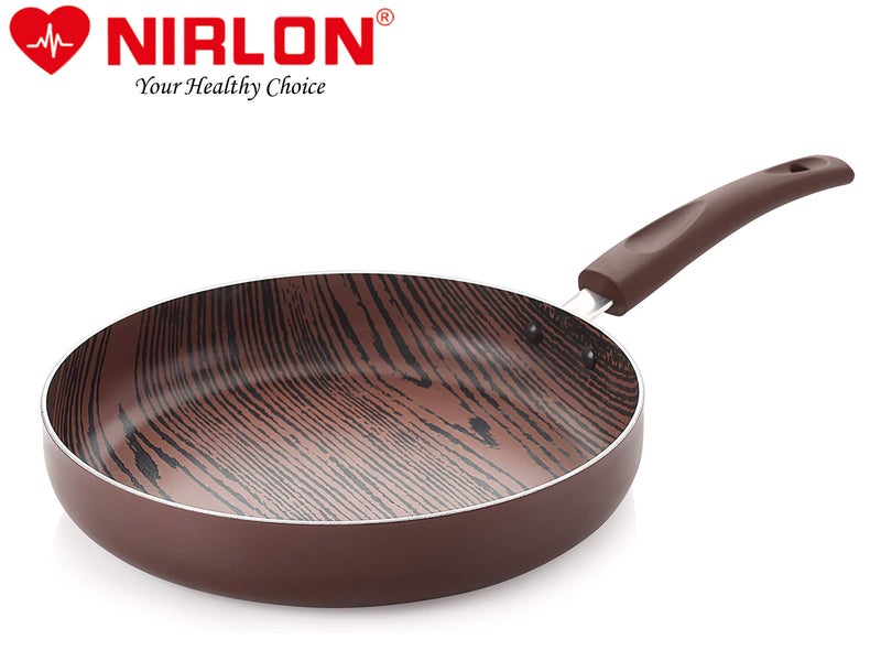 Nirlon Non Stick Aluminium Non Induction Woody Fry Pan - Image 3